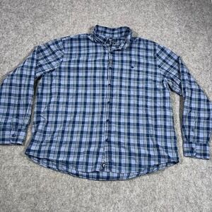 Vineyard Vines Blue‎ Plaid Slim Longshore Cotton Button Up Shirt Men's Size XXL